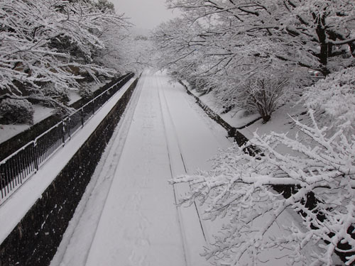 雪のインクライン