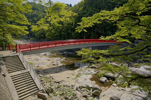 香嵐渓の青紅葉