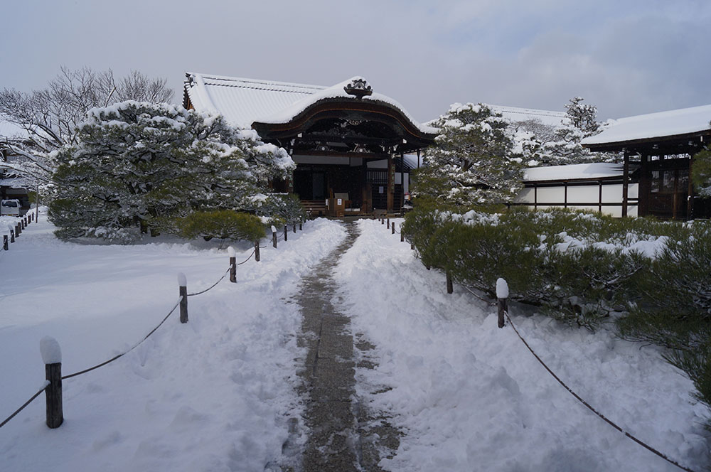 雪の仁和寺 御殿　入り口